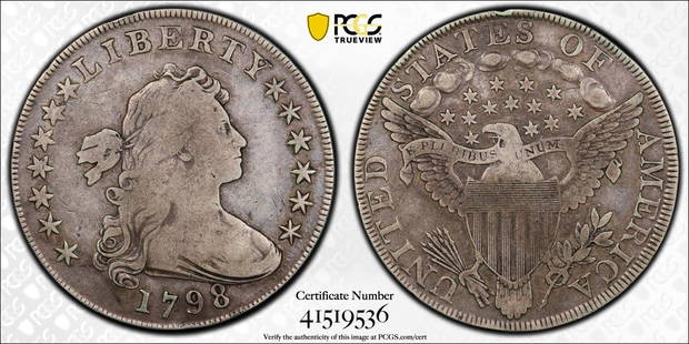 1798 $1 Large Eagle Cert# 41519536 USA (GRAFFITI): PCGS., 1798 $1 Large Eagle (USA)