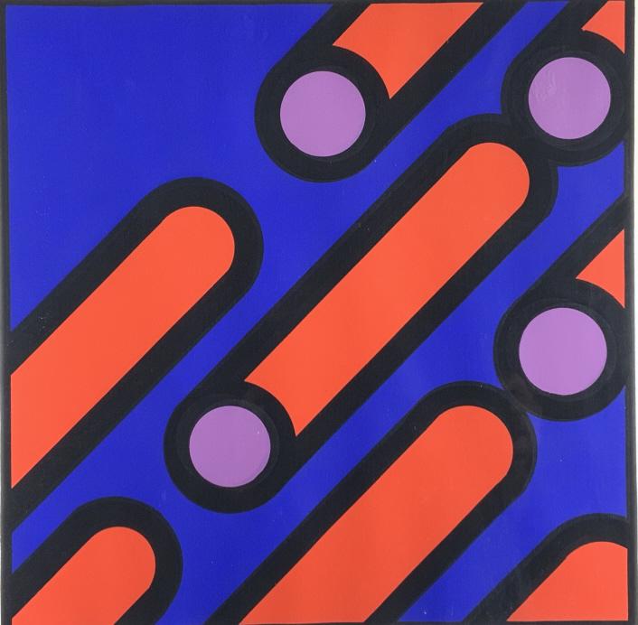 Jaren Dahlstrom, pop art, MCM, 13/30 edition: Jaren Dahlstrom, pop art, MCM, 13/30 edition. Mid century abstract. Title: Mid century abstract. Medium: Serigraph. Size: 14.50 x 14.50 in. Signature: SLR. Artist: Jaren Dahlstrom. Framed.
