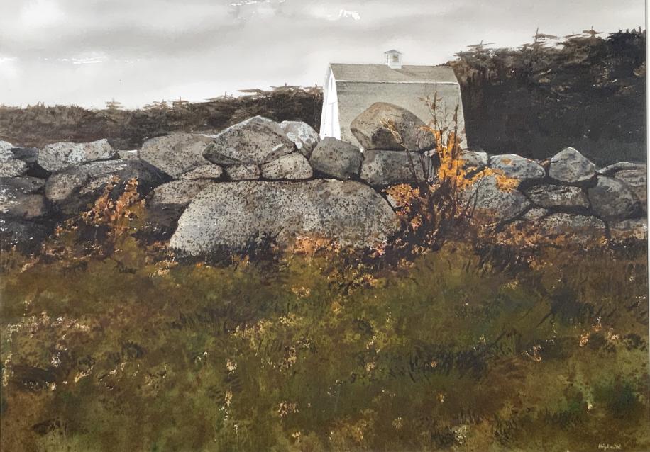 Illegible signed, Terra Cella Barn, watercolor (1 of 13)