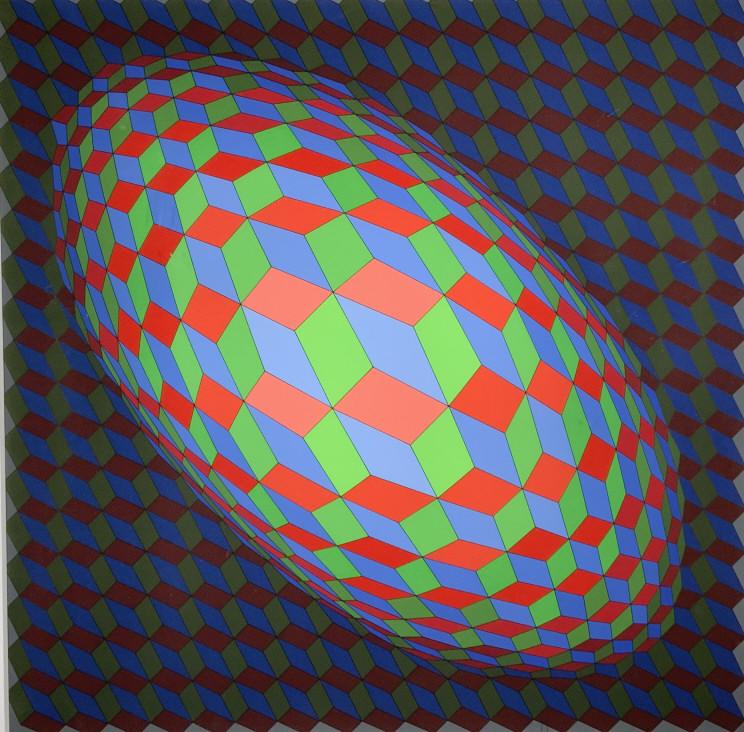After Victor Vasarely, Omega V, Op art, (1 of 11)