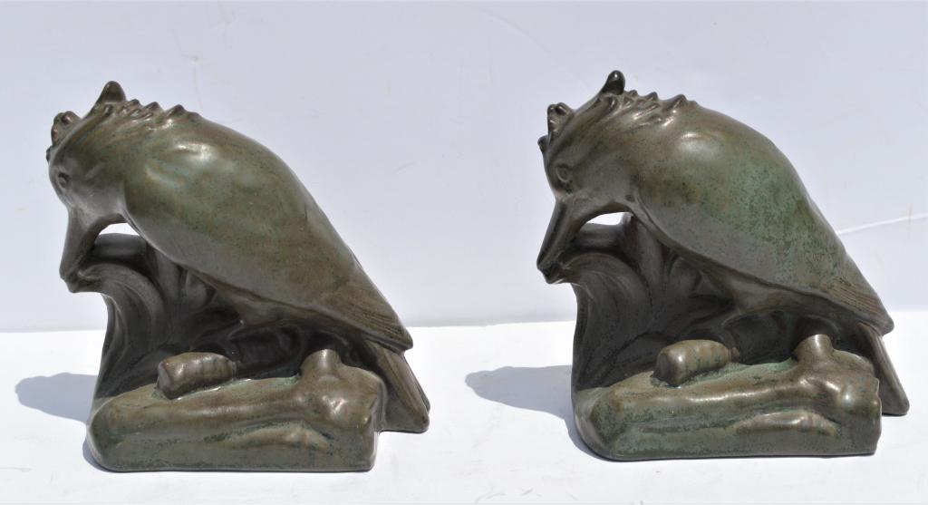 Kingfisher Bookends: Kingfisher Bookends. . Title: Kingfisher Bookends. Medium: Metal. Unframed., 5.75 x 6.25 x 3.25