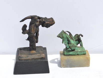 John Begg, Pair of Sculptures, MCM, Bronze: John Begg, Pair of Sculptures, MCM, Bronze. He studied art at Columbia University (BS), with Arthur Wesley Dow, with Charles Martin, and studied sculpture with Jose De Creeft and Ossip Zadkine. He was