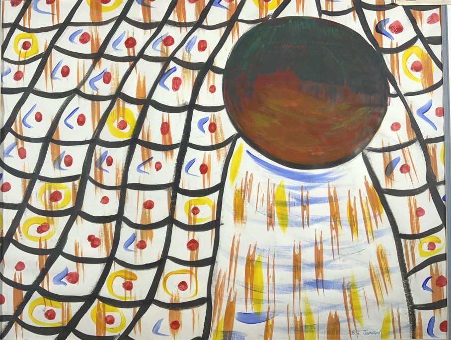 Billy Ray Johnson, A-73738, Stateville C. C.: Billy Ray Johnson, A-73738, Stateville C. C.. Mat size: 22 x 28, Cqard : Stateville Art Show. Title: Burning Sun. Medium: Acrylic. Size: 16.75 x 21.75 in. Signature: SLR. Artist: Billy Ray Johnson. Un