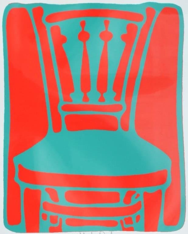 Clayton Pond "the Other Chair" (1966): Clayton Pond "the Other Chair" (1966). Artist Clayton Pond (American 1941- â€œThe Other Chair”, 1966 Two color serigraph on paper, signed lower center. Dimensions: Paper H8 1/4” x W7 1