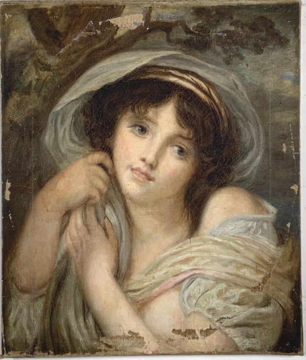 Follower of Jean Baptiste Greuze, Girl with Shawl (1 of 6)