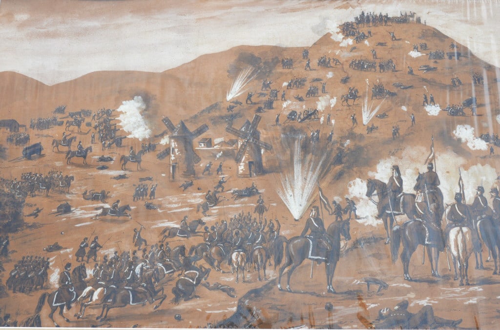 Military engagement, gouache on paper (find) (1 of 4)