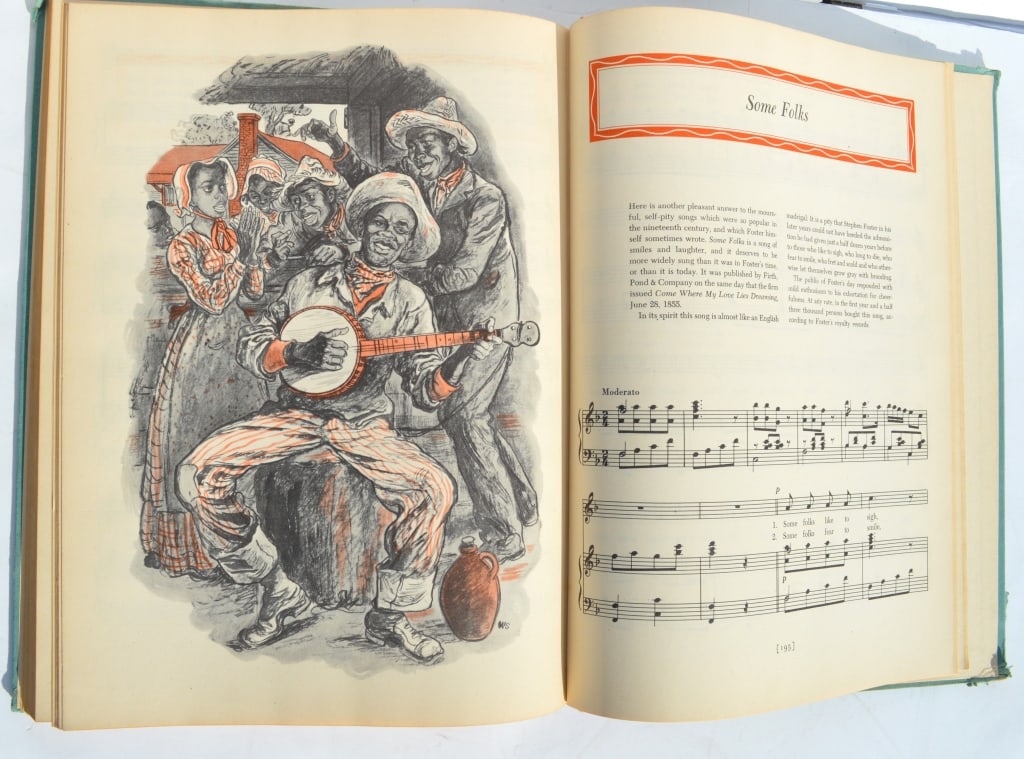 A Treasury of Stephen Foster, Illustrations, Music: A Treasury of Stephen Foster, Illustrations, Music. A Treasury of Stephen Foster Deems Taylor, Illustrated with music notes. (book) Copyright 1946. Title: A Treasury of Stephen Foster, Illustratc. Unf