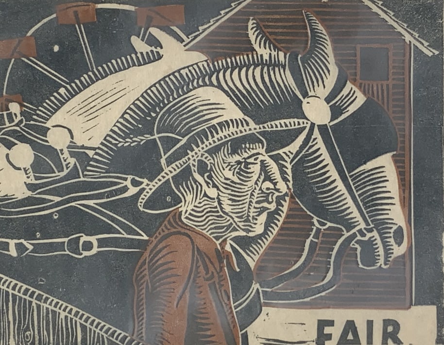 Jack Allen, colored woodcut,  Country Fair (1 of 6)