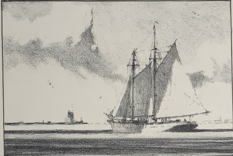 Gordon  Grant, Off Shore, Lithograph, Sailboat (1 of 6)