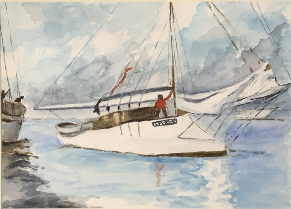 Blue seas, sail boat. (1 of 8)