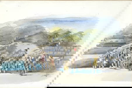 Felicie Howell, Beach  group, Dated 1937