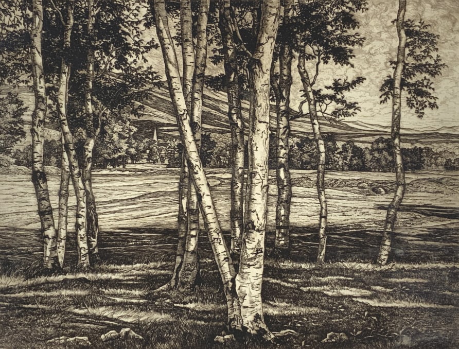Luigi Lucioni, Birches, Dated 1951, MCM (1 of 8)