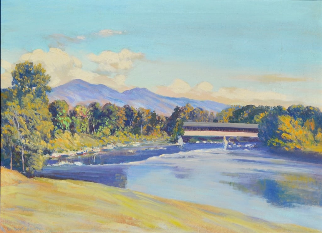 Gilbert Smith, Saco River Conway NH: Gilbert Smith, Saco River Conway NH. Gallery Label on Verso. Gilbert Haven Smith was born in 1882 and died in 1959. He studied at the Pennsylvania Academy of the Fine Arts and was a contemporary of no