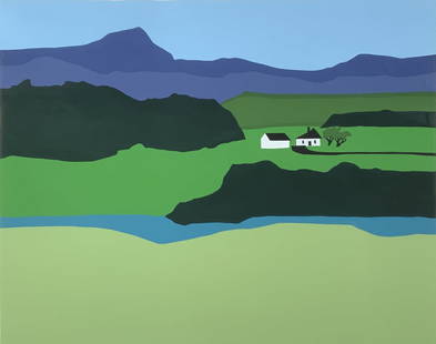 …….Libby, Pastorial, Silkscreen: …….Libby, Pastorial, Silkscreen. 41/52 edition, Most likely Vermont 21.25 so 24. Title: Pastorial. Medium: Serigraph. Size: 12.25 x 15.25 in. Signature: SLR. Artist: …. Libbby. Framed.
