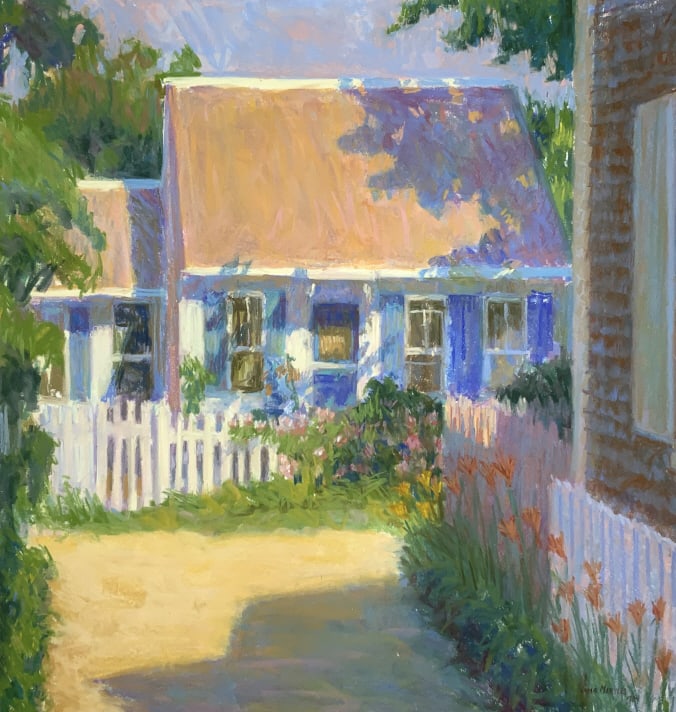 Simile Maryles, Atwood lane, pastel: Simile Maryles, Atwood lane, pastel. Frame size: 28.25 x 27.25, dated 1984. Title: Atwood Lane. Medium: Pastel. Size: 19.25 x 18.25 in. Signature: Signed on verso. Artist: Simile Maryles. Framed.