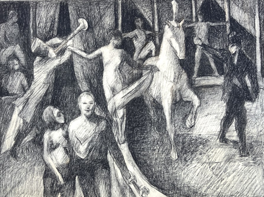 Circus Scene, graphite and charcoal (1 of 9)