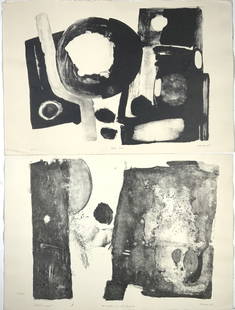 Davison, 2 artworks Dated 1965, MCM: Davison, 2 artworks Dated 1965, MCM. 2/5 , A/P, Mid-Century Modern, paper size: 12.75 x 19. Title: Bone Slim, #4 Shot with Both Barrels. Medium: Lithograph. Size: 11.50 x 16 in. Signature: SLR.