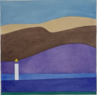 Frederic Walperswyler: Frederic Walperswyler. Paper size: 19.75 x 13.75. Title: Abstract. Medium: Watercolor. Size: 5 x 5 in. Signature: Estate stamp. Artist: Frederic Walperswyler. Unframed.