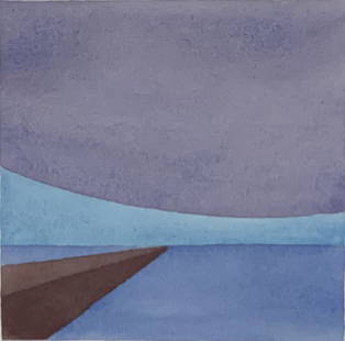 Frederic Walperswyler, 2 artworks, Abstract: Frederic Walperswyler, 2 artworks, Abstract. 19.75 x 13.75. Title: Abstract. Medium: Watercolor. Size: 5 x 5 in. Signature: Estate stamp. Artist: Frederic Walperswyler. Unframed.