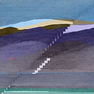 Frederic Walperswyler, 2 artworks, abstract: Frederic Walperswyler, 2 artworks, abstract. Paper size: 19.75 x 13.75. Title: Abstract. Medium: Watercolor. Size: 5 x 5 in. Signature: Estate stamp. Artist: Frederic Walperswyler. Unframed.