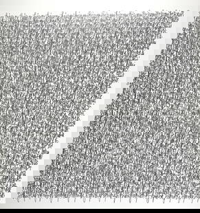 Frederic Walperswyler, writing: Frederic Walperswyler, writing. paper size: 25.75 x 19.75. Title: Writing. Medium: Pencil. Size: 18 x 18 in. Signature: Estate stamp. Artist: Frederic Walperswyler. Unframed.