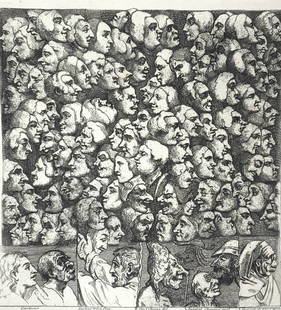 William Hogarth, Characters & Caricatvras,: William Hogarth, Characters & Caricatvras. etching 1741, 2. Etching on one sheet of paper . Paper size: 25 x 19, sheet was folded at one time.. Title: Characters & Caricatvras. Medium: Etching.