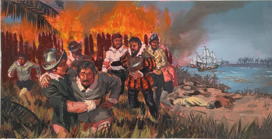 Alton S. Tobey, The Spanish in St. Augustine: Alton S. Tobey. Vol. 1, p. 34-35, The Spanish In St. Augustine fled in terror when Drake invaded and set fire to it. history of the United States. oard size: 8 x 11.75, His dedication to research, sci