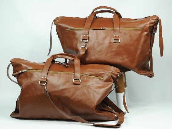 (lot of 2) Genuine Leather Travel Bag Luggage Handmade (1 of 5)