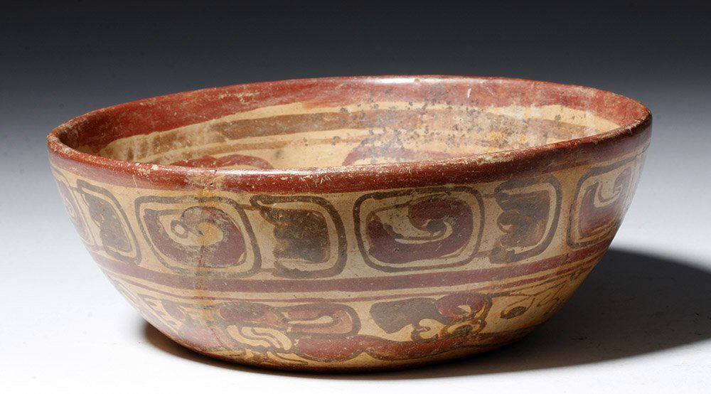 Mayan Copador Polychrome Swimmer Bowl (1 of 6)