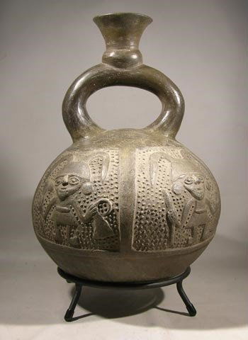 Chimu - Inca "Staff God" Stirrup Vessel (1 of 1)