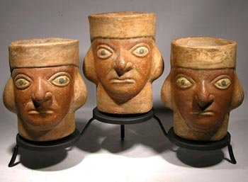 Very Rare Matched Set of Moche Portrait Vessels (1 of 1)