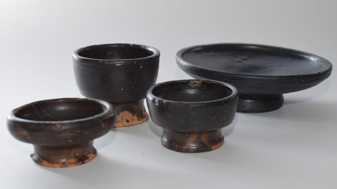 Greek black-ware pottery - 4 Pieces (1 of 2)