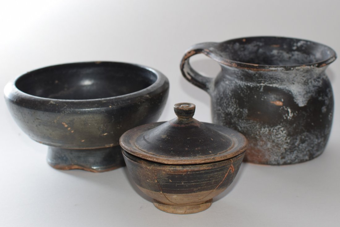3 Pieces of Greek Black Glazed Pottery (1 of 7)