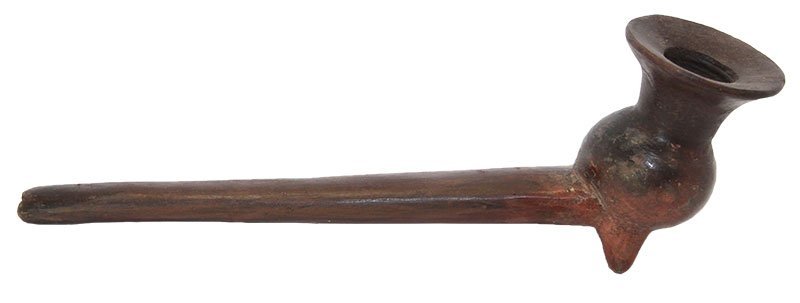 7 3/4" Colima Pottery Pipe. West Coast, MX. 400-600 (1 of 4)