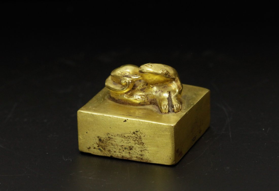Chinese Gilt Bronze Seal (1 of 4)