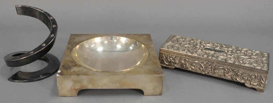 Three piece group including Christian Dior silver dish (1 of 5)