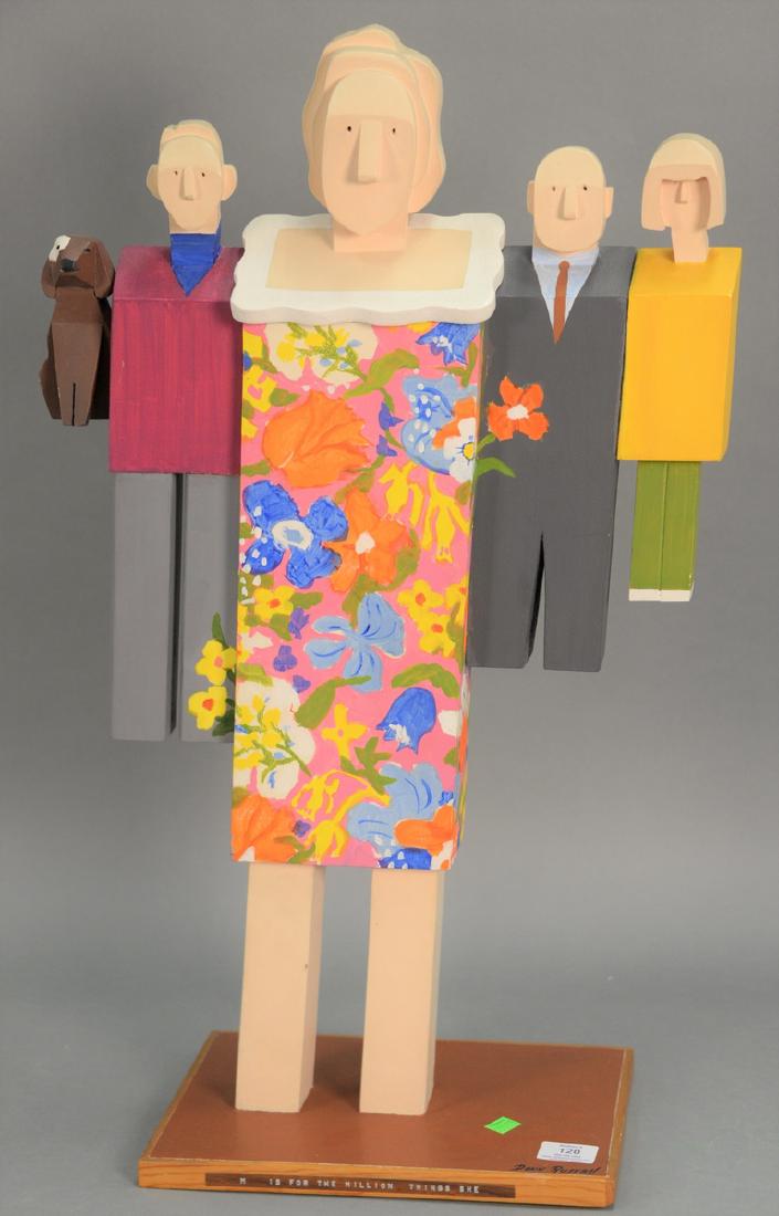 Donn Russell (20/21st century wood paint decorated: Donn Russell (20/21st century wood paint decorated sculpture signed on base, Donn Russell.