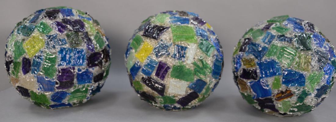 Set of three spaghetti globe hanging shades. ht. 13in. (1 of 5)