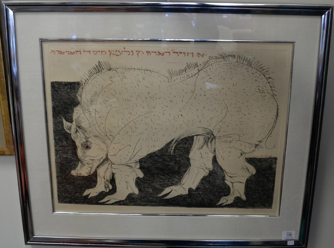 Leonard Baskin (1922-2000) engraving Animal, signed in (1 of 3)