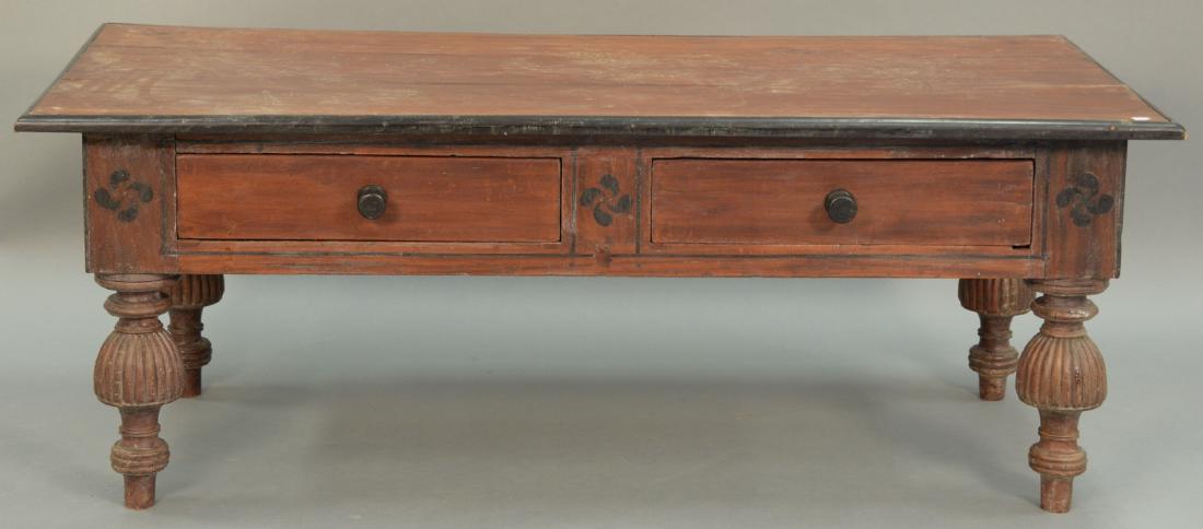 Contemporary coffee table with two drawers. ht. 20in., (1 of 4)