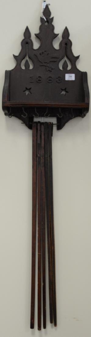 Victorian carved wall mount drying rack having carved (1 of 3)