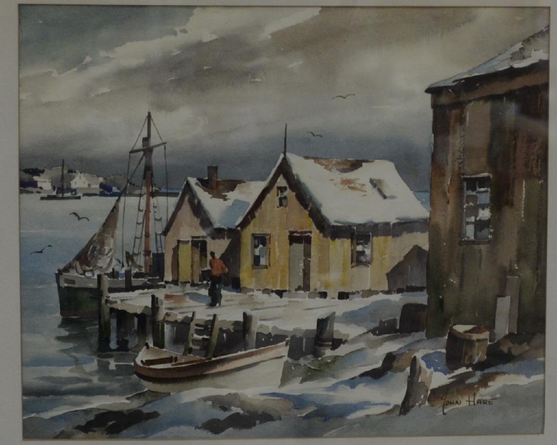 John Cuthbert Hare (1908-1978) watercolor Winter (1 of 2)