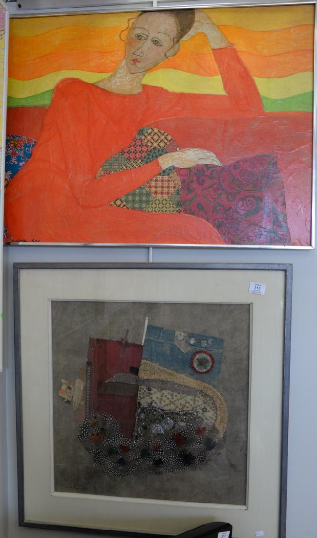 Two framed collages including Sylvia Fox modern collage (1 of 5)