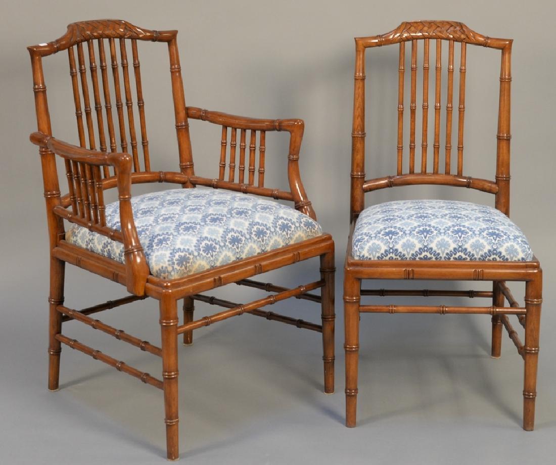Set of twelve faux bamboo style dining chairs (1 of 8)