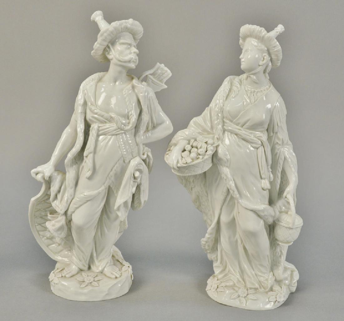 Pair of Blanc de Chine porcelain figures man and woman (1 of 10)