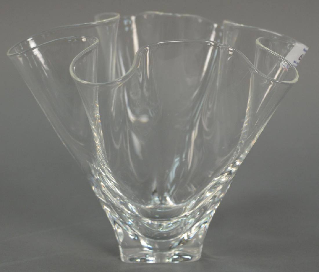Large Steuben crystal glass Handkerchief vase signed on (1 of 3)