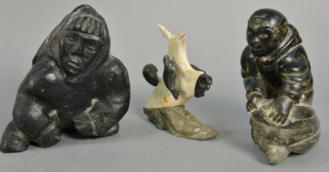 Three Inuit Eskimo figural carvings including Bobby (1 of 4)