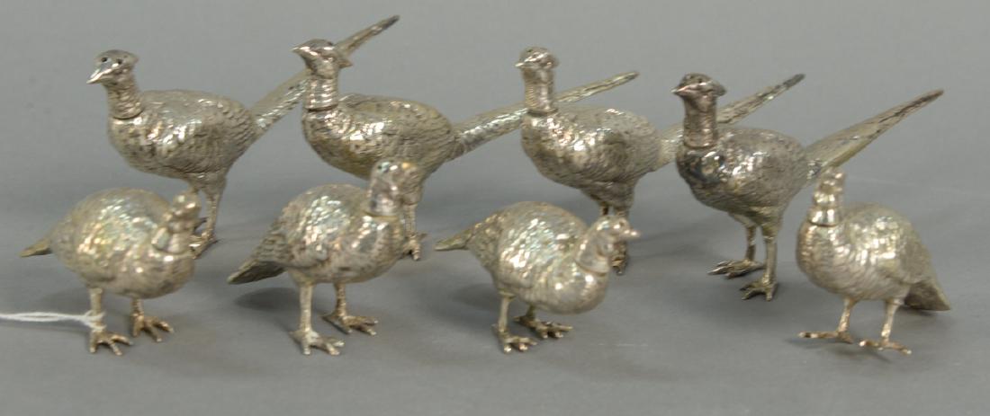 Set of eight sterling silver figural salt and pepper (1 of 5)