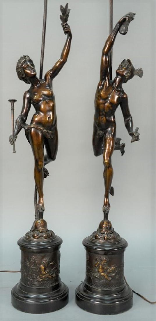 After Jean De Bologne pair of bronze figures on stands (1 of 10)