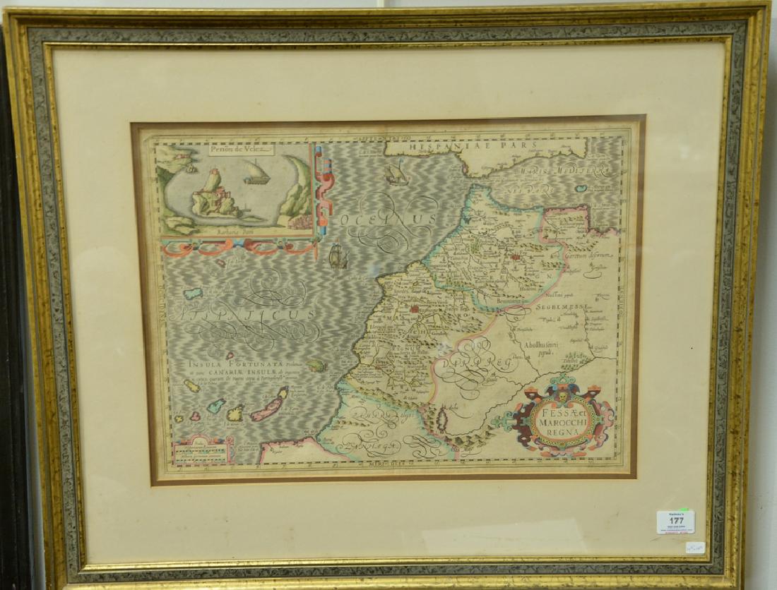 Handcolored engraved map Ortelius Abraham 1527-98 (1 of 4)